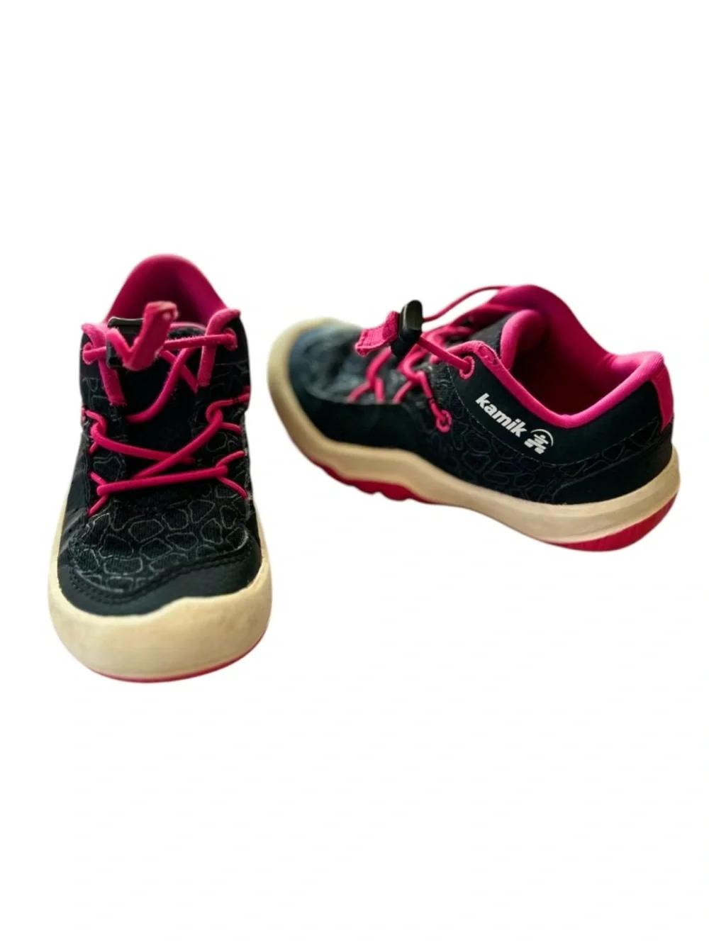 Kamik Fundy Charcoal Pink Adjustable Bungee Lacing Bumper Toe Sneaker Size 9 T - Picture 2 of 8